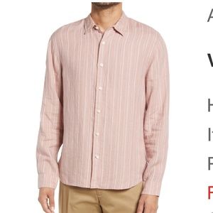 Vince linen mens button down Himalayan pink. XL